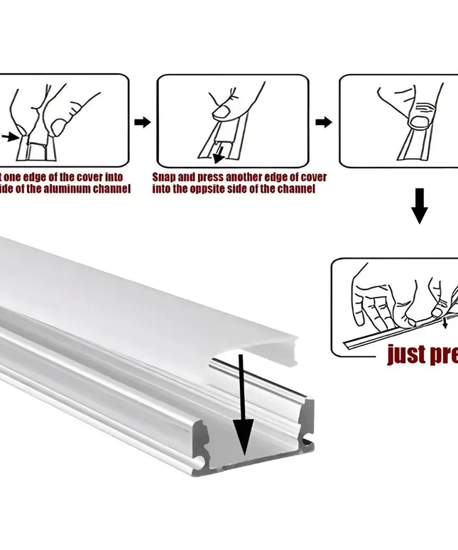 Strippy Surface Mount Aluminium Profile Kit For LED Strip Lighting - Home & Garden > Lighting > Lighting Accessories