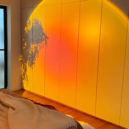 Sunset projection lamp USB LED light with rainbow and sunset red colors, 180-degree rotation
