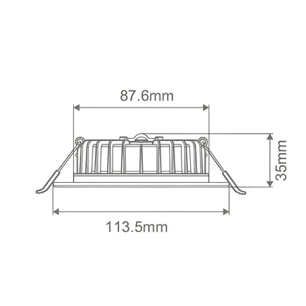 Domus Swap Sleek 8W Black TRIO LED Downlight - 90mm cut out - Home & Garden > Lighting > Ceiling Lights