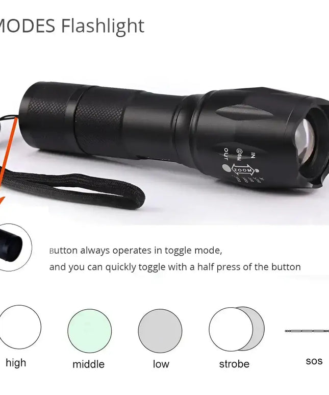 Tactical Grade 5 Mode Torch-Flashlights-Brillar