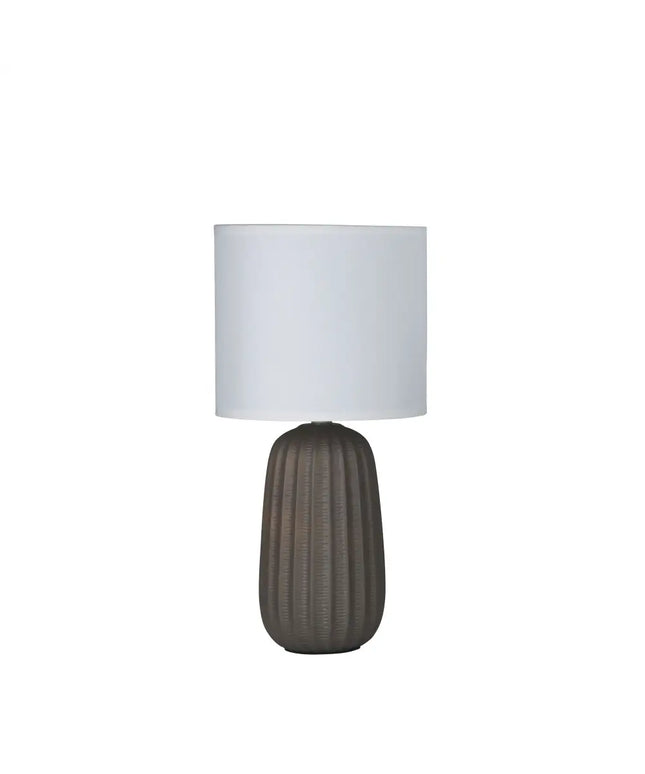 Taupe Complete Table Lamp with LED Tri Colour bulb option-TABLE AND FLOOR LAMPS-Oriel