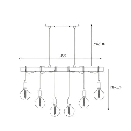 Tibery 6 Lights Pendant Light - LL002PL034-Island Pendant Lights-Lexi Lighting