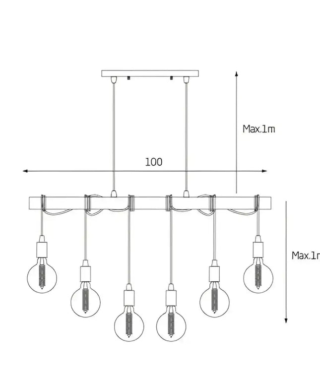 Tibery 6 Lights Pendant Light - LL002PL034-Island Pendant Lights-Lexi Lighting