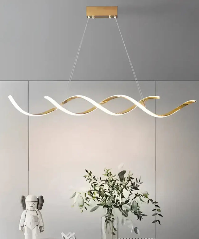 Modern spiral LED pendant light from Tiffany Gold Pendant Light Adjustable LED collection