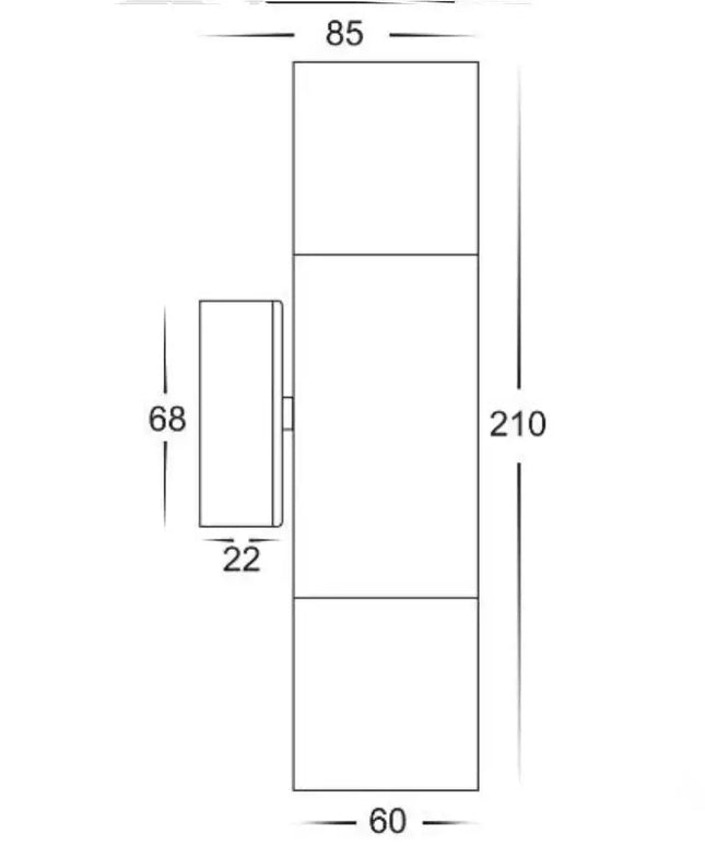 Tivah 12V Up/Down Wall Pillar Light Havit Lighting-Exterior Wall Lights-Havit Lighting