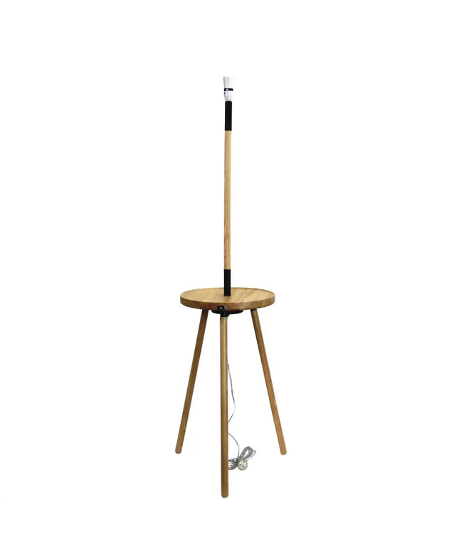 Toft 1 Light Floor Lamp Base with Table & USB Natural - OL93761NAT-Floor Lamps-Oriel Lighting