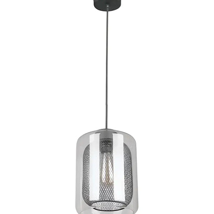 TONO Black Internal Mesh With Clear Glass 1 Light Pendant - TONO1-Pendant Lights-CLA Lighting