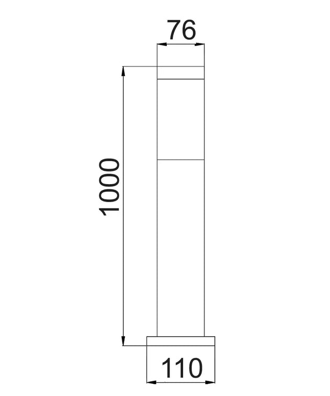 Torre Bollard Light Long 304 Stainless Steel Black IP44 - TORRE5-Bollard Lights-CLA Lighting