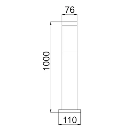 Torre Bollard Light Long 304 Stainless Steel Black IP44 - TORRE5-Bollard Lights-CLA Lighting