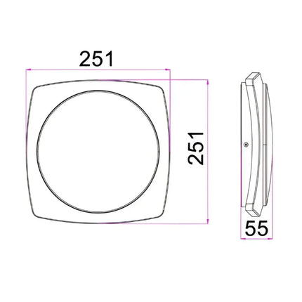ULAN Exterior LED Wall / Ceiling Light Dark Grey 20W 3000K IP65-Exterior Wall Lights-CLA Lighting