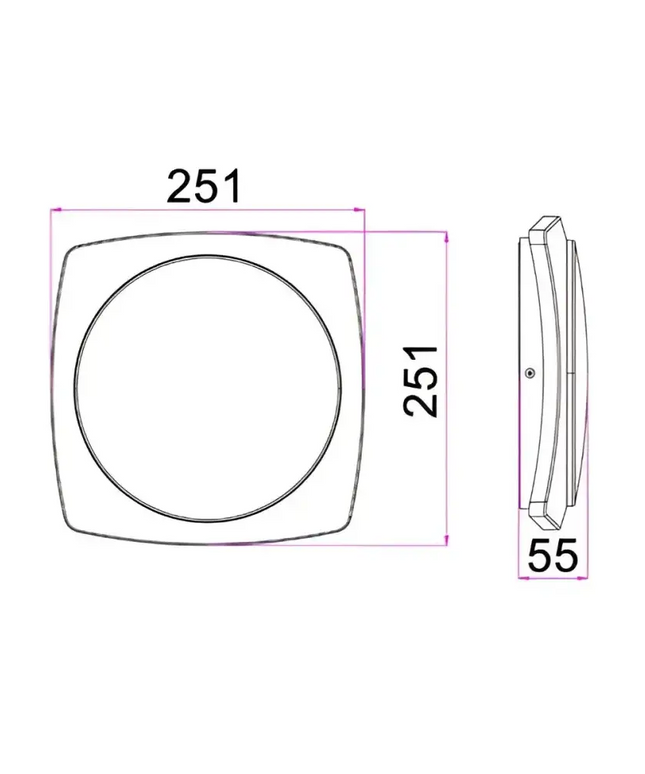 ULAN Exterior LED Wall / Ceiling Light Dark Grey 20W 3000K IP65-Exterior Wall Lights-CLA Lighting