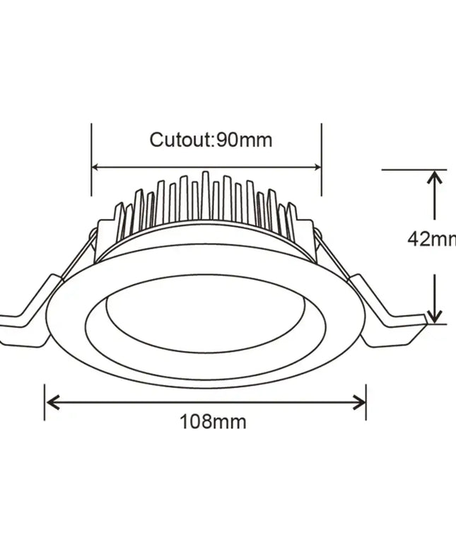 13W Tri-Colour Dimmable LED Downlight | 90mm Cut Out | Uluru Pro