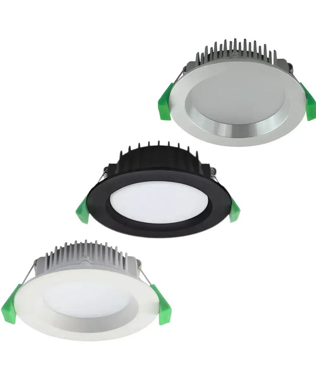 Uluru Pro 13W Tri Colour Dimmable LED Downlight – 90mm Cut Out IC 4 IP44 | White Black & Satin Chrome Home & Garden >