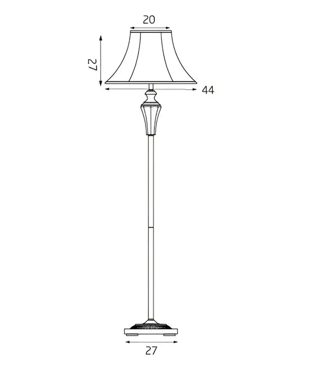 Vienna Crystal & Brass Floor Lamp with Fabric Shade - LL-27-0082-Floor Lamps-Lexi Lighting