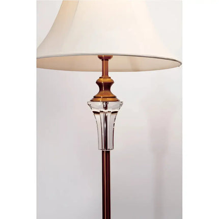 Vienna Crystal & Brass Floor Lamp with Fabric Shade - LL-27-0082-Floor Lamps-Lexi Lighting
