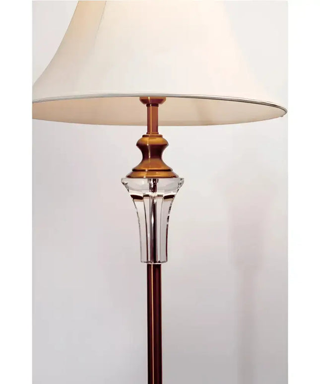 Vienna Crystal & Brass Floor Lamp with Fabric Shade - LL-27-0082-Floor Lamps-Lexi Lighting