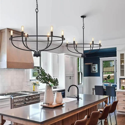 Vintage Candle Farmhouse Chandelier 6-light Black - Home & Garden > Lighting