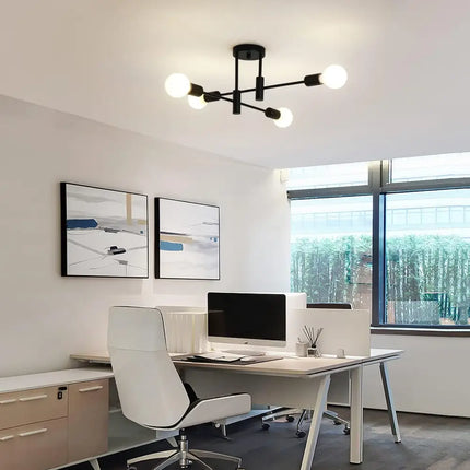 Modern black sputnik ceiling light from Voltaro 4-Light Modern Industrial Pendant