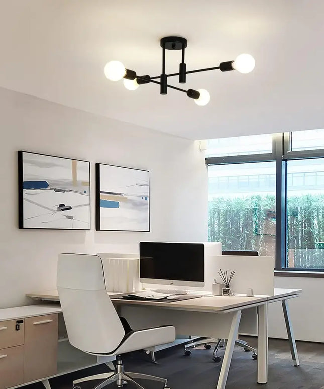 Modern black sputnik ceiling light from Voltaro 4-Light Modern Industrial Pendant