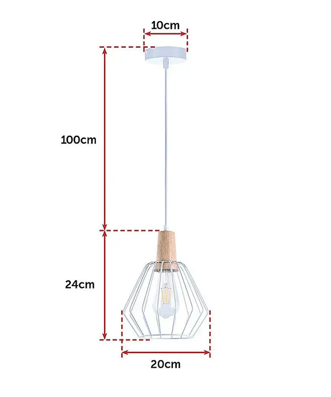 Wood Pendant Light Bar White Lamp Kitchen Modern Ceiling Lighting-Home & Garden > Lighting-Koala Lamps and Lighting
