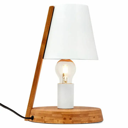 Modern desk lamp with wooden base and metal shade from Wooden Base Modern Desk Table Lamp line