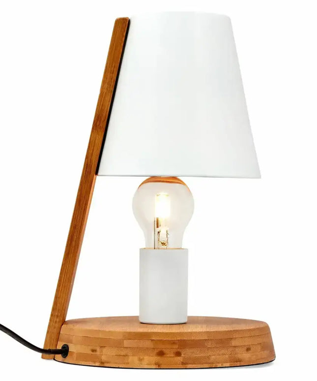 Modern desk lamp with wooden base and metal shade from Wooden Base Modern Desk Table Lamp line