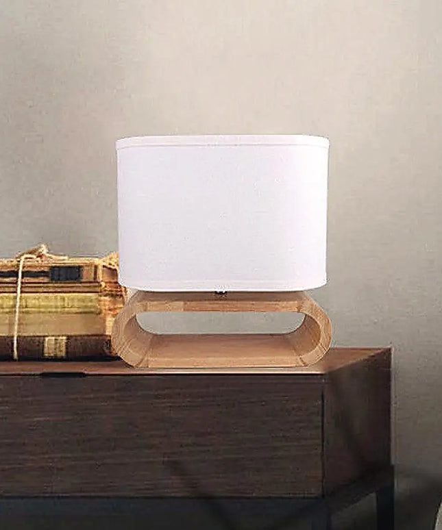 Wooden Modern Table Lamp Timber Bedside Lighting Desk Reading Light Brown White-Home & Garden > Lighting-Koala Lamps and Lighting