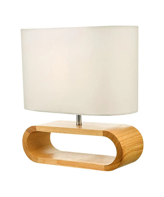 Wooden Modern Table Lamp Timber Bedside Lighting Desk Reading Light Brown White-Home & Garden > Lighting-Koala Lamps and Lighting