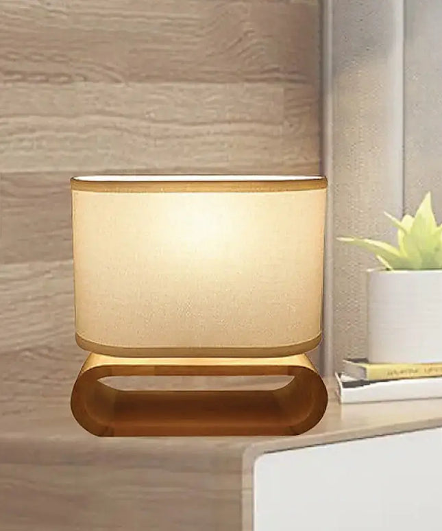 Wooden Modern Table Lamp Timber Bedside Lighting Desk Reading Light Brown White-Home & Garden > Lighting-Koala Lamps and Lighting