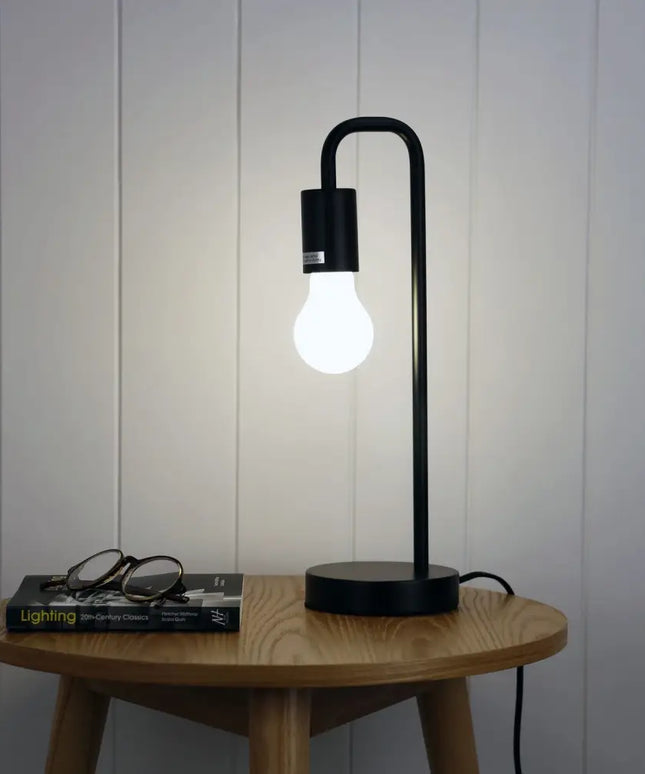 York Table Lamp Black-TABLE AND FLOOR LAMPS-Oriel