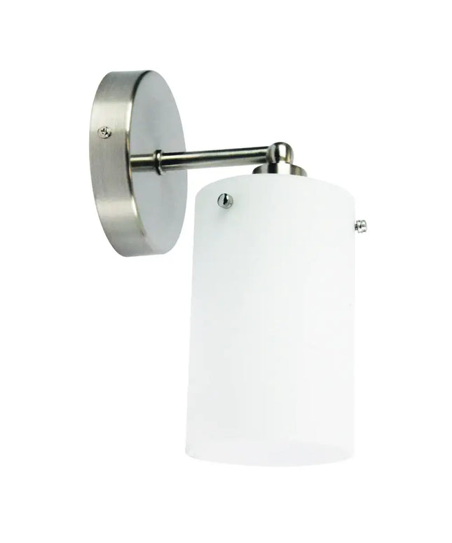 Zest 1 Light Wall Light Brushed Chrome & White - OL69217/1BC-Wall Sconce-Oriel Lighting