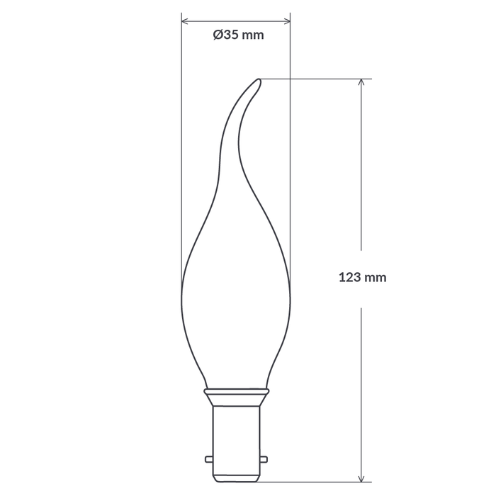 4W Flame Tip Candle Dimmable LED Bulb (B15) Frost in Natural White-Candle Bulbs-Liquidleds