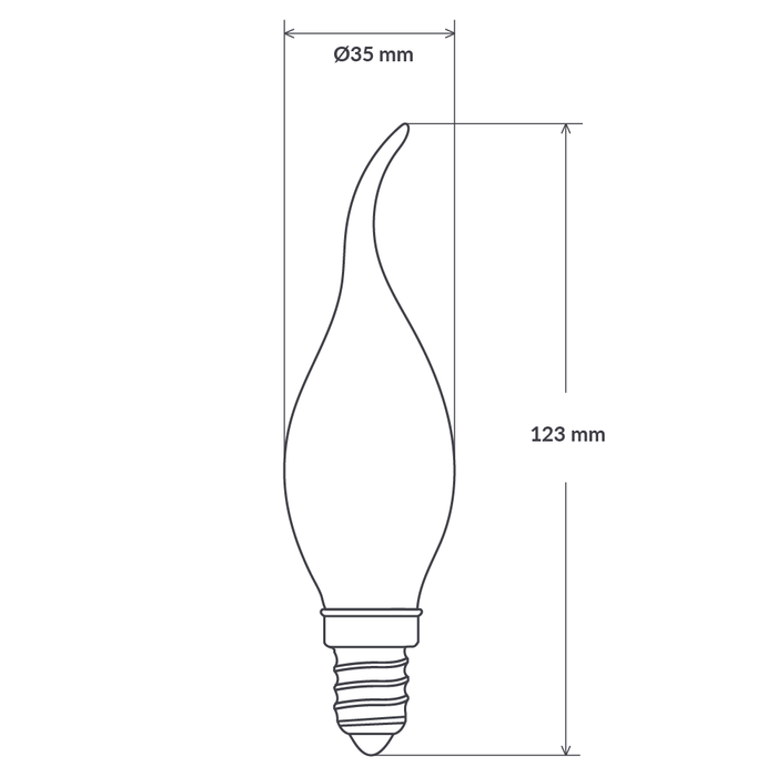 4W Flame Tip Candle Dimmable LED Bulb (E14) Frost in Warm White-Candle Bulbs-Liquidleds