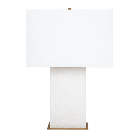 Dominique Alabaster Table Lamp - White--Cafe Lighting and Living