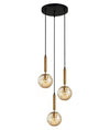 Interior Bronze Amber Spherical Glass Shape 3 Light Cluster Pendant - TRATTINO1X3R-Cluster Pendants-CLA Lighting