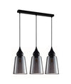 Interior Ellipse Glass Shape 3 Light Island Pendant Black Smoke - JEREZ2X3S-Island Pendant Lights-CLA Lighting