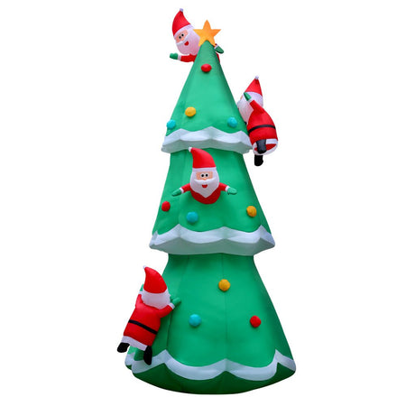 5M Christmas Inflatable Santa on Christmas Tree Xmas Decor LED-Occasions > Lights-Dropli