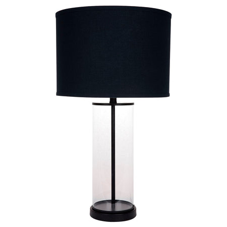 Left Bank Table Lamp - Black w Black Shade--Cafe Lighting and Living