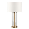 Left Bank Table Lamp - Brass w White Shade--Cafe Lighting and Living