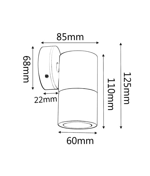 MR16 12V Exterior Single Fixed Wall Pillar Light Matt Grey IP65 - PM1FSIL-Exterior Wall Lights-CLA Lighting