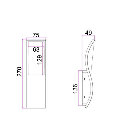 OLA Exterior LED Wavy Rectangular Wall Light White 7W 3000K IP65 - OLA02-Exterior Wall Lights-CLA Lighting