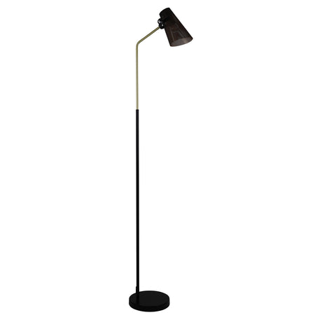 Perfo 1 Light Floor Lamp Black & Brass - SL98833AB-Floor Lamps-Oriel Lighting