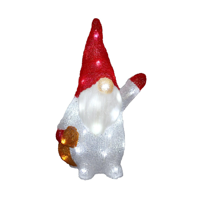 Acrylic Red Santa Waving Hand Gonk - H40cm-Christmas Figure-Lexi Lighting