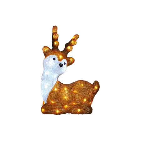 Acrylic Sitting Cute Reindeer - H40cm-Christmas Figure-Lexi Lighting