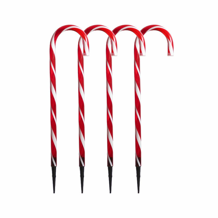 Solar Power Set of 4 Small Candy Cane - 2 Colour Options-Christmas Path Light-Lexi Lighting