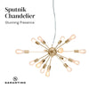 Sarantino 15-Light Sputnik Chandelier in Brass Finish-Home & Garden > Lighting-Koala Lamps and Lighting