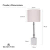 Sarantino Concrete & Metal Table Lamp with Off-White Linen Shade-Home & Garden > Lighting-Koala Lamps and Lighting