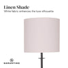 Sarantino Concrete & Metal Table Lamp with Off-White Linen Shade-Home & Garden > Lighting-Koala Lamps and Lighting