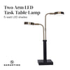 Sarantino LED Metal Table Lamp with 2 Lights Brushed Gold Black Finish-Home & Garden > Lighting-Koala Lamps and Lighting