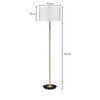 Sarantino Metal Floor Lamp Brushed Brass Finish with White Shade-Home & Garden > Lighting-Koala Lamps and Lighting